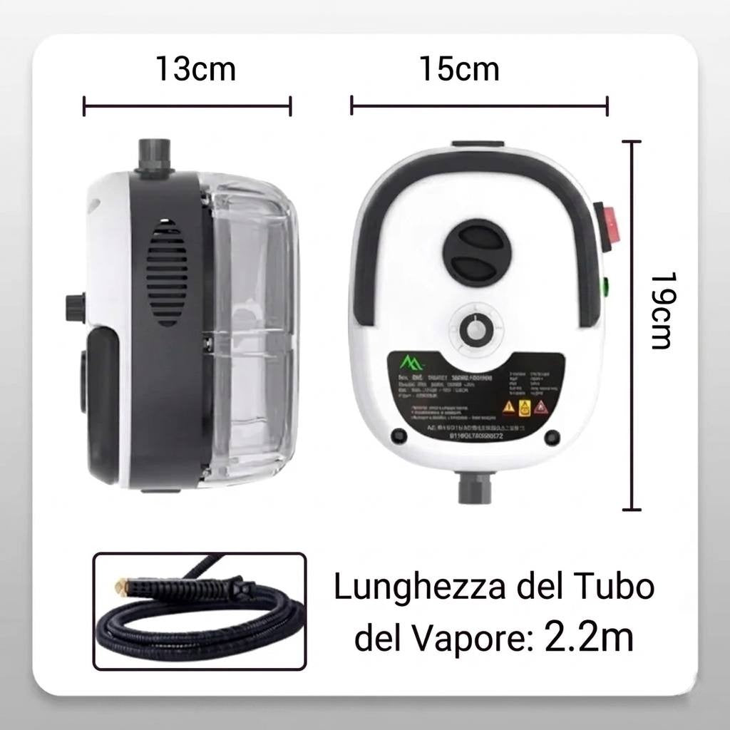 Generatore di Vapore Portatile Manuale | Sanificatore Ecologico per Cucina, Bagno e Auto