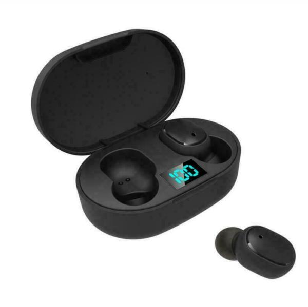 Cuffie Wireless a Bottone Bluetooth | Auricolari TWS compatti con Indicatore Percentuale Batteria LED, Audio Bassi Profondi, per Smartphone e Tablet