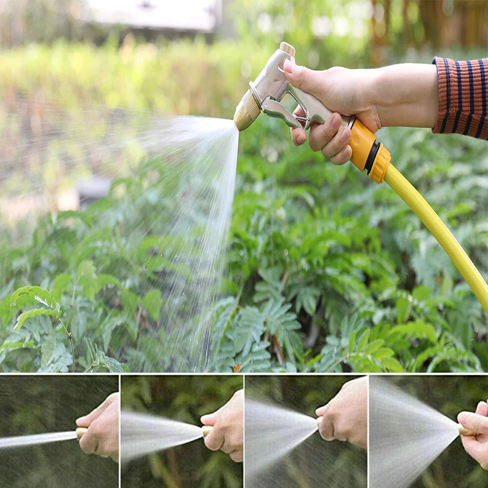Pistola ad Acqua in Metallo Alta Pressione | Lancia da Giardino con Ugello in Ottone