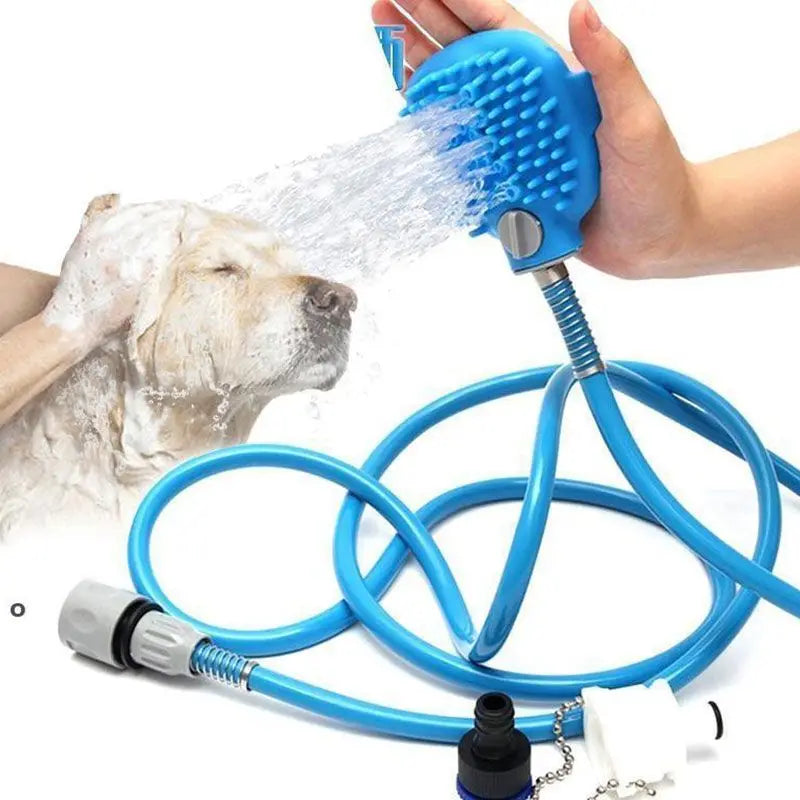 Doccetta Idromassaggio 2-in-1 con Guanto in Silicone per Lavaggio Cani e Gatti