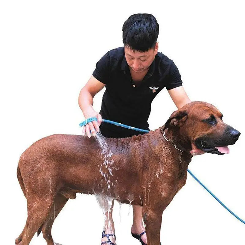 Doccetta Idromassaggio 2-in-1 con Guanto in Silicone per Lavaggio Cani e Gatti