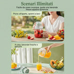 Frullatore Portatile e Borraccia SUPOR 2-in-1: Mini Smoothie Maker USB con Doppio Tappo