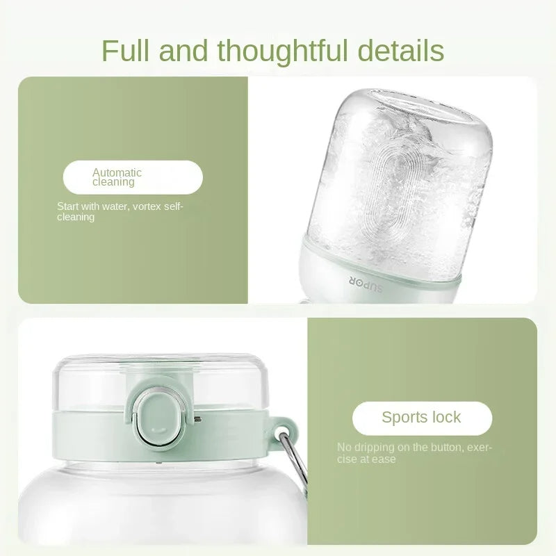 Frullatore Portatile e Borraccia SUPOR 2-in-1: Mini Smoothie Maker USB con Doppio Tappo