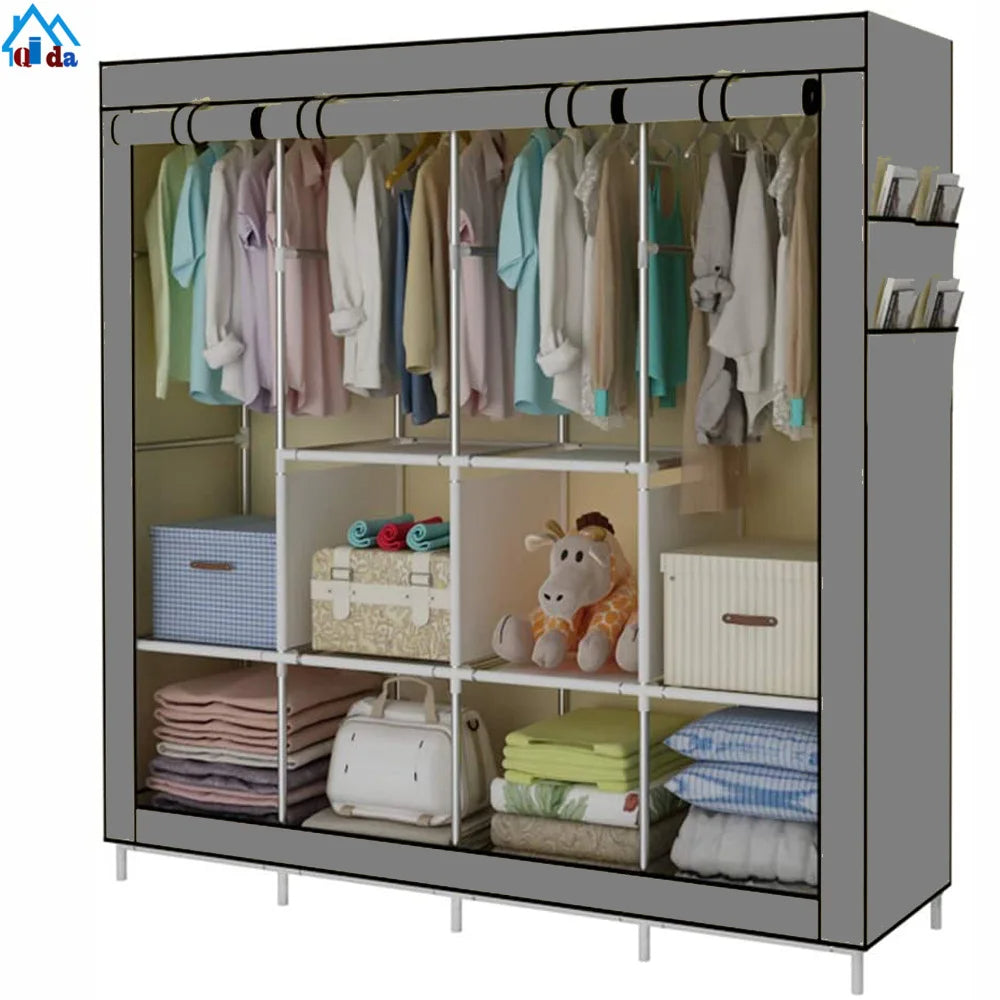 Armadio in Tessuto TNT Salvaspazio 130x75x45 | Guardaroba Pieghevole da Campeggio
