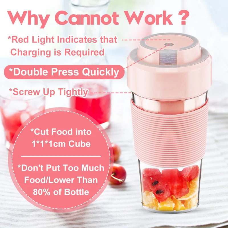 Mini Frullatore Portatile Ricaricabile USB: Smoothie Maker da Viaggio e Sport