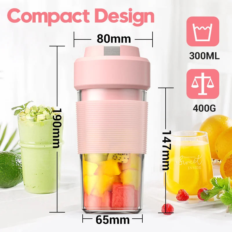 Mini Frullatore Portatile Ricaricabile USB: Smoothie Maker da Viaggio e Sport