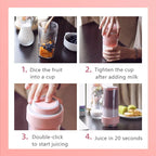 Mini Frullatore Portatile Ricaricabile USB: Smoothie Maker da Viaggio e Sport