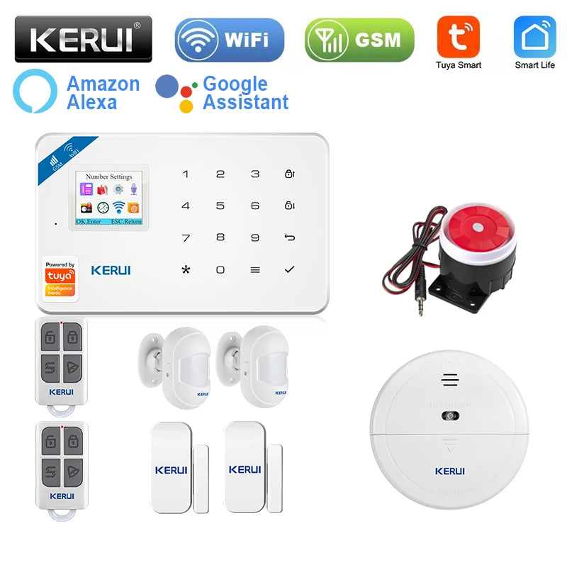 Centralina Allarme Casa Wireless KERUI Tuya: Antifurto Wi-Fi + GSM con Schermo LCD
