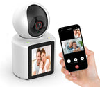 Telecamera Smart con Display | Videochiamata Bidirezionale da Tasto | Wi-Fi PTZ | Bianco