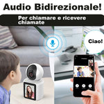 Telecamera Smart con Display | Videochiamata Bidirezionale da Tasto | Wi-Fi PTZ | Bianco