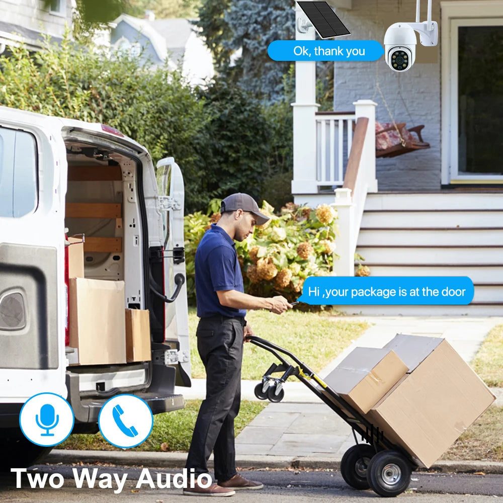Telecamera Wi-Fi Esterno con Pannello Solare: Telecamera PTZ 360° a Batteria con PIR