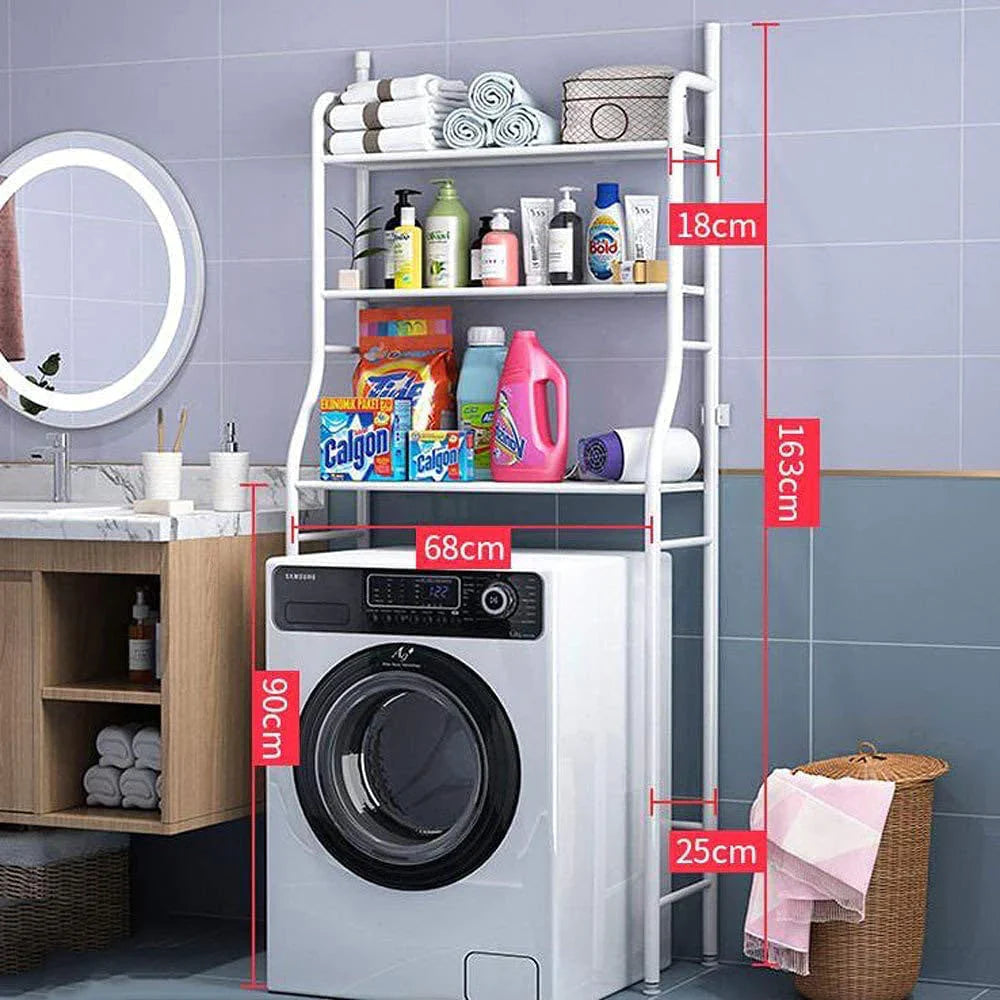 Organizer Bagno Sopra Elettrodomestici | Scaffale Porta Asciugamani in Metallo Bianco