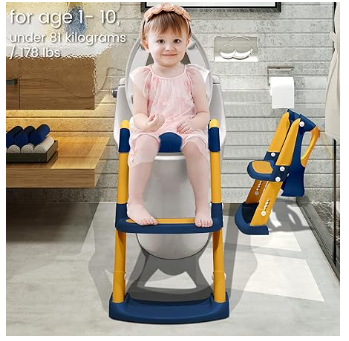 Scaletta Riduttore WC Neonato e Bimbo | Seduta Water Imbottita per Spannolinamento