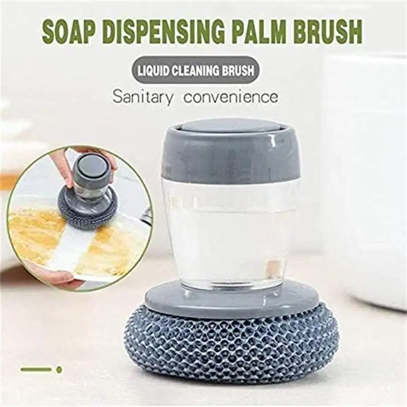 Spazzola Lavapiatti da Palmo con Dispenser Sapone | Spugna per Pentole e Piatti