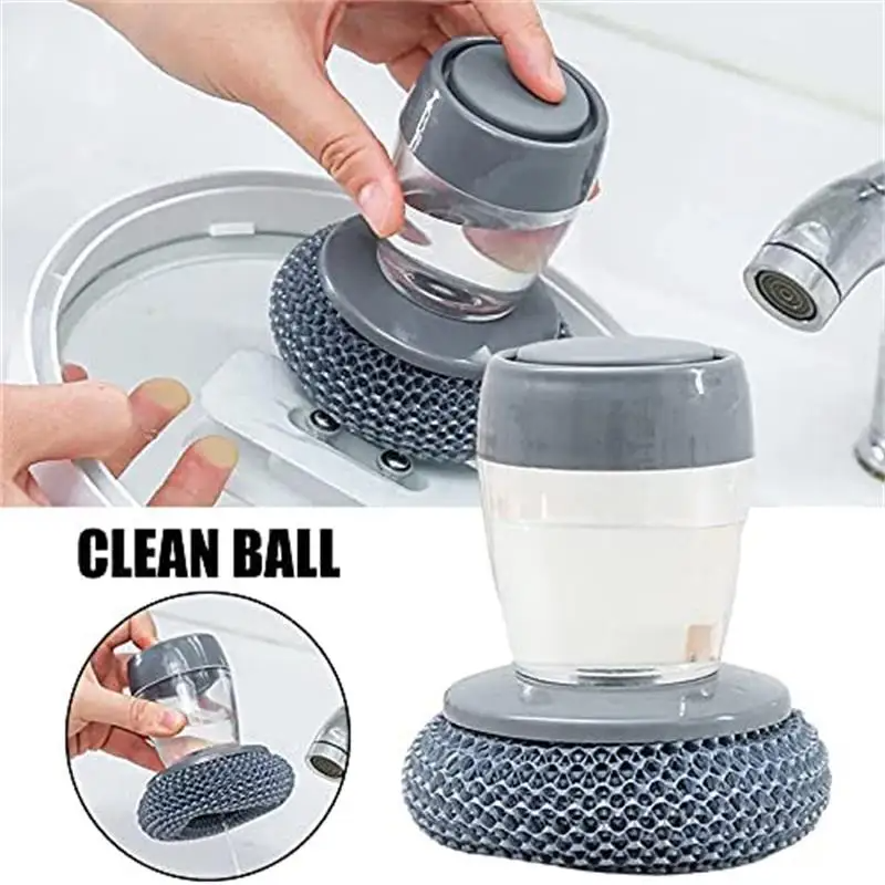 Spazzola Lavapiatti da Palmo con Dispenser Sapone | Spugna per Pentole e Piatti