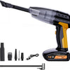 Aspirapolvere Portatile per Auto 4 in 1 e Compressore Gonfiatore Pneumatici 12V - Mini Aspirabriciole Senza Fili con Batteria Litio 2.0Ah, Pompa Elettrica Portatile per Auto, Moto, Bici e Palloni