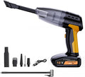Aspirapolvere Portatile per Auto 4 in 1 e Compressore Gonfiatore Pneumatici 12V - Mini Aspirabriciole Senza Fili con Batteria Litio 2.0Ah, Pompa Elettrica Portatile per Auto, Moto, Bici e Palloni