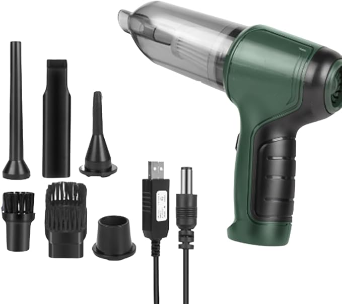 Mini Aspirapolvere e Soffiatore Portatile 3 in 1 | Aspirabriciole USB per Auto e Casa