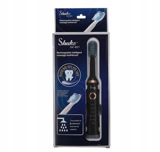 Spazzolino Elettrico Ricaricabile Shuke SK-601 - Spazzolino Sonico Intelligente con Funzione Massaggio Gengivale, Impermeabile IPX7, Setole DuPont Medie, Igiene Orale Quotidiana Professionale