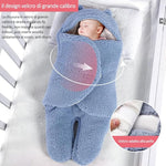 Coperta Fascia per Neonati 0 - 6 mesi con Cappuccio | Sacco Nanna Peluche per Carrozzina e Culla