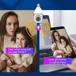 Telecamera Wi-Fi a Lampadina E27 5G: IP Camera Motorizzata 360° con LED Notturni