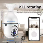 Telecamera Wi-Fi a Lampadina E27 5G: IP Camera Motorizzata 360° con LED Notturni