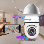 Telecamera Wi-Fi a Lampadina E27 5G: IP Camera Motorizzata 360° con LED Notturni
