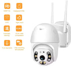 Telecamera di Sicurezza Esterna 360° senza Fili | Speed Dome Wi-Fi con Visione Notturna LED