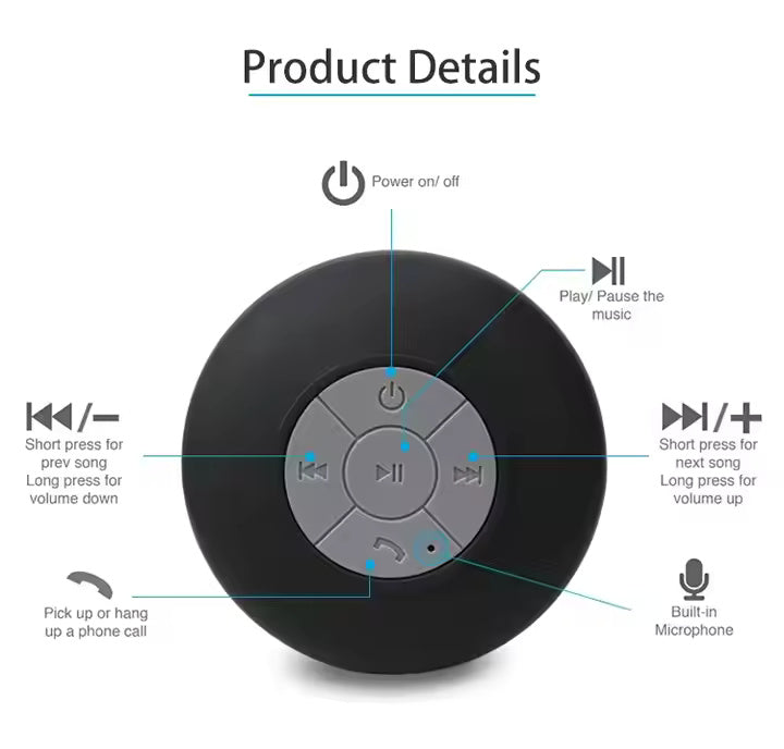 Altoparlante Bluetooth da Doccia Neuftech: Speaker Impermeabile con Ventosa e VivaVoce