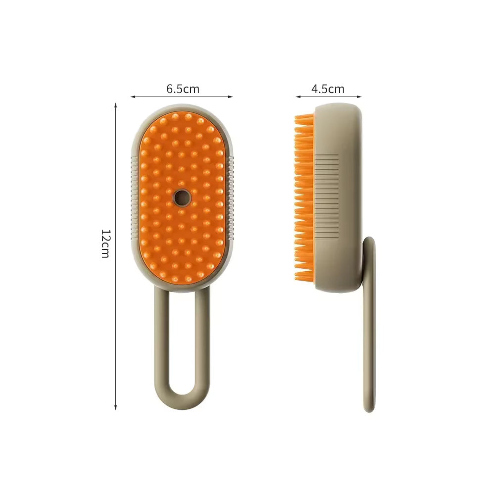 Spazzola a Vapore per Cani e Gatti 3 in 1 - Cardatore Elettrico con Serbatoio Acqua e Manico Girevole, Spazzola Massaggio in Silicone per Rimozione Peli Morti e Scioglinodi, Ricaricabile USB