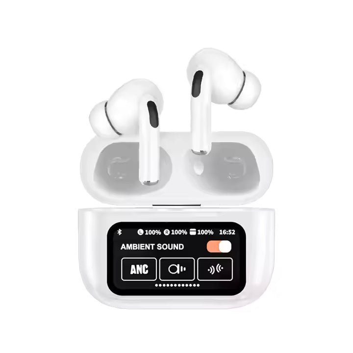 Auricolari Bluetooth con Custodia Touch Screen | Cuffie Wireless con ANC, Modalità Trasparenza Ambient Sound e Display Digitale Batteria
