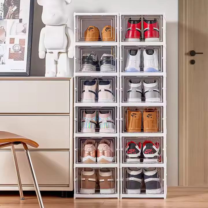 Organizer per Sneaker e Scarpe da Collezione | Scatole Trasparenti Impilabili per Armadio