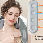 Massaggiatore Collo e Trapezi a Mani Libere | Dispositivo per Cervicale Ricaricabile USB