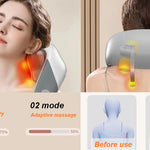 Massaggiatore Collo e Trapezi a Mani Libere | Dispositivo per Cervicale Ricaricabile USB