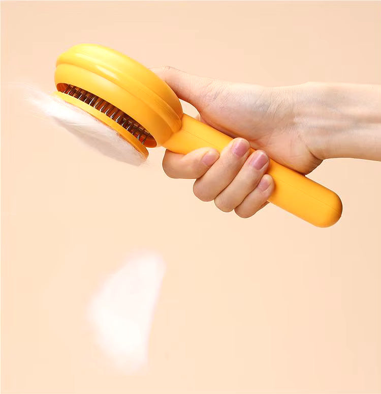 Spazzola per Gatti e Cani Autopulente - Cardatore per Sottopelo Morto e Nodi con Pulsante di Rimozione Rapida e Denti in Acciaio Inox