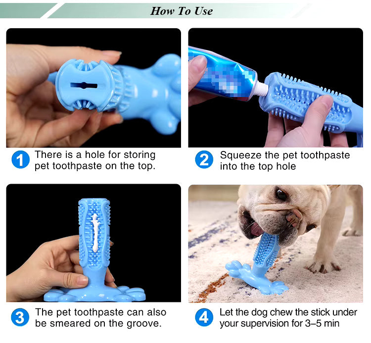 Spazzolino da Denti Giocattolo per Cani in Gomma Naturale Ultra-Resistente