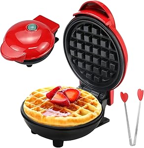 Macchina per Mini Waffle Elettrica Antiaderente | Ideale per Colazione e Snack