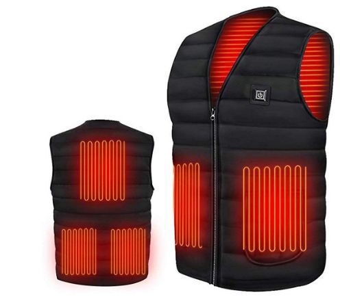 Gilet Riscaldato Elettrico USB: Smanicato Termico Impermeabile a 4 Zone di Calore