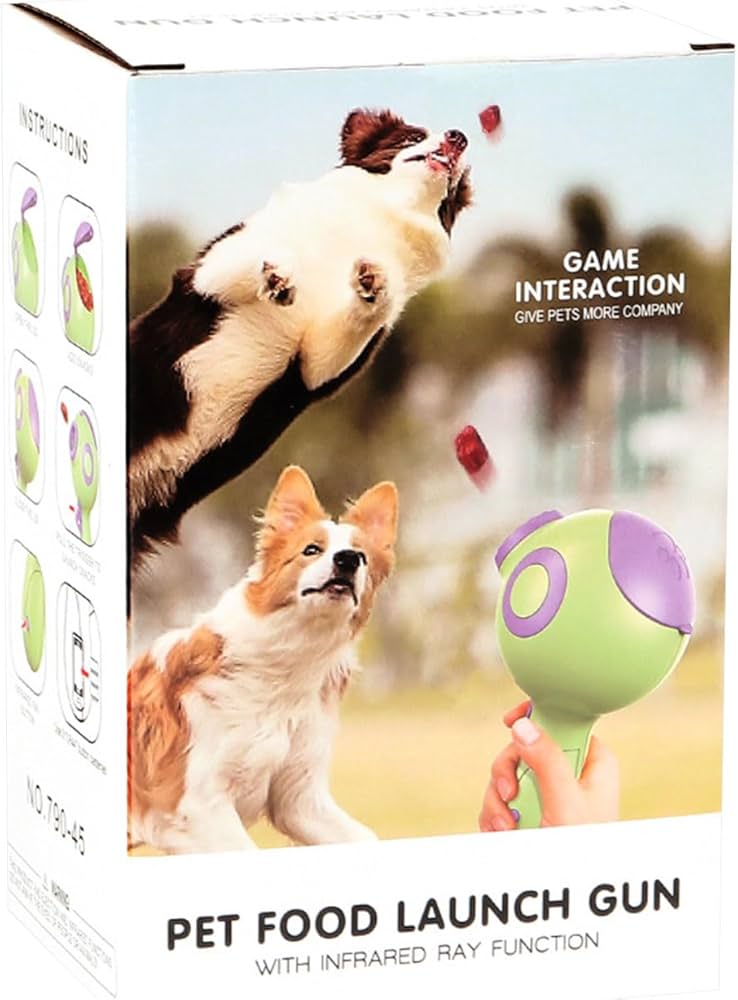 Lanciatore di Snack Meccanico per Animali Domestici | Gioco Interattivo con Puntatore Luce