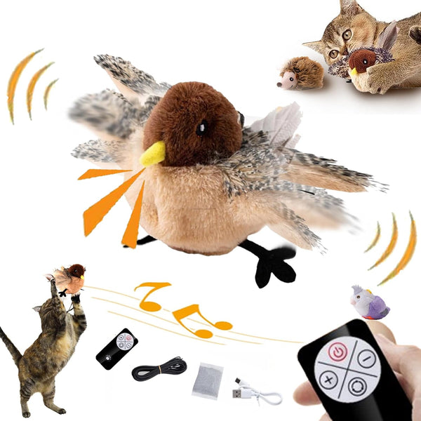 Gioco Interattivo per Gatti: Uccellino Volante con Telecomando e Suoni