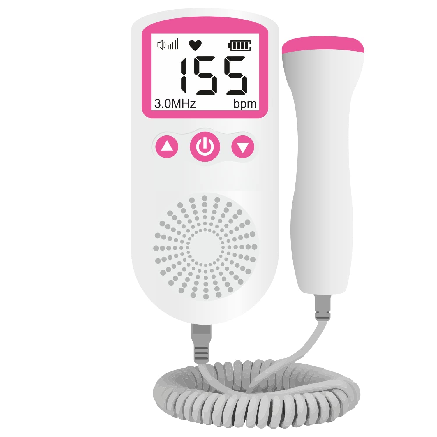 Rilevatore Battito Fetale ad Ultrasuoni | Doppler Portatile Gravidanza con Sonda Esterna e Display LCD per Monitoraggio Battito Cardiaco Neonato
