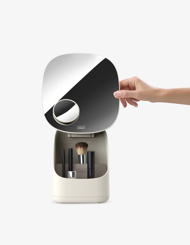 Specchio Contenitore Cosmetici da Bagno | Organizer Trucchi e Pennelli Compatto