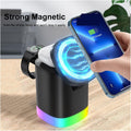 Stazione di Ricarica Wireless Magnetica 3 in 1 | Caricatore MagSafe con Luce RGB