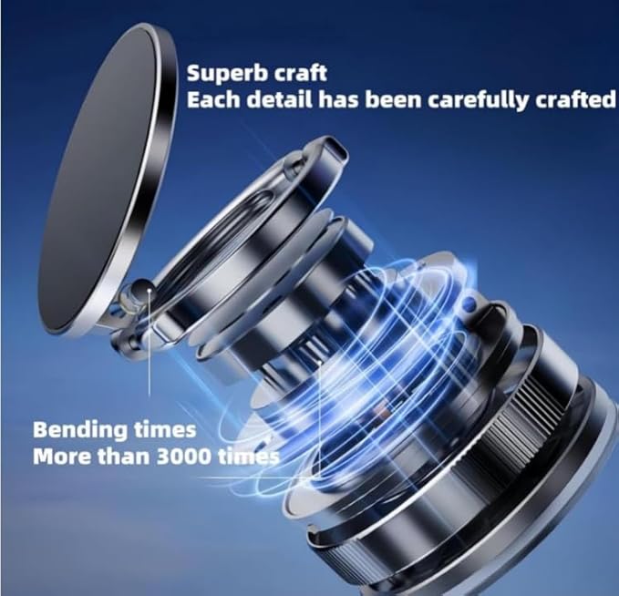 Supporto Magnetico per Auto e Superfici con Ventosa ad Assorbimento a Vuoto e Rotazione 360°