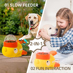 Gioco Dispenser di Croccantini per Cani 2-in-1 | Ciotola Slow Feeder Papera