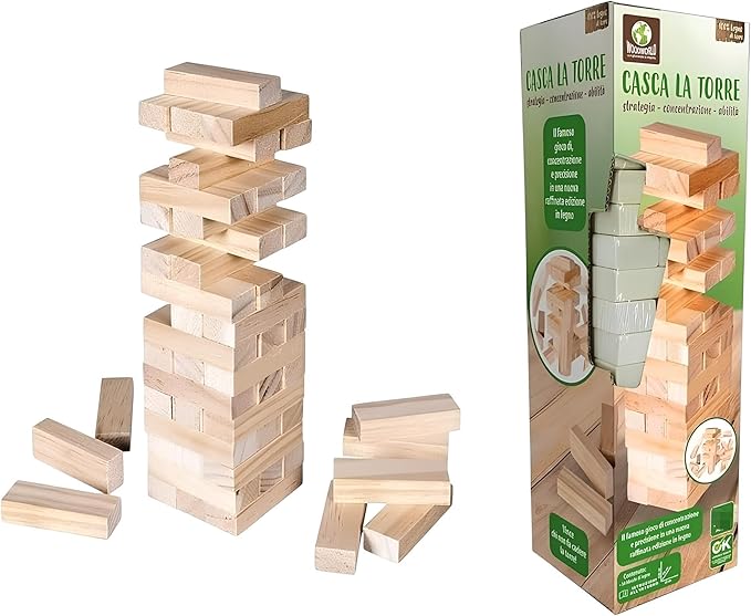 Casca la Torre Woodworld | Gioco di Strategia e Concentrazione in Legno