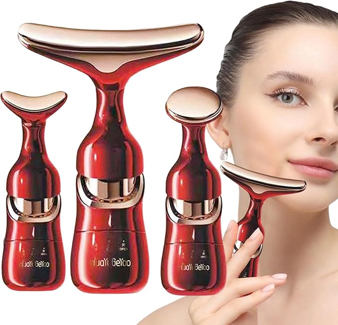 Massaggiatore Viso e Collo Effetto Lifting | Dispositivo Antirughe Multifunzione, Massaggiatore Sonico Ergonomico per Skincare e Rassodamento Cutaneo