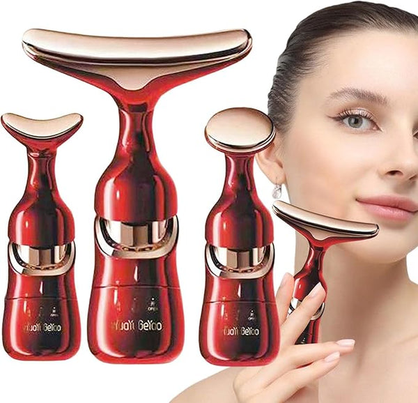 Massaggiatore Viso e Collo Effetto Lifting | Dispositivo Antirughe Multifunzione, Massaggiatore Sonico Ergonomico per Skincare e Rassodamento Cutaneo