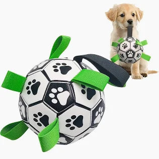 Pallone da Calcio per Cani con Linguette | Palla Gioco Resistente da Riporto