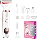 Rasoio Elettrico Donna 5 in 1: Kit Depilazione con Display LED e Testine Intercambiabili